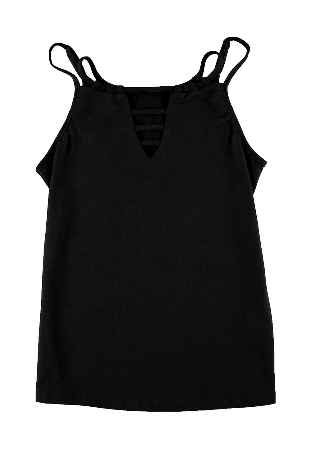 Wine Red Ladder Hollow out Tank Top