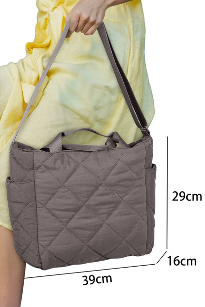 Dark Grey Quilted Shoulder Bag