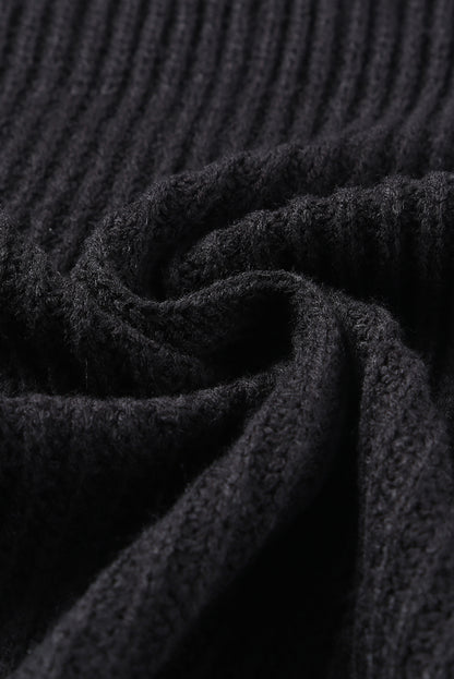 Black Bishop Sleeve Open Front Cardigan Sweater