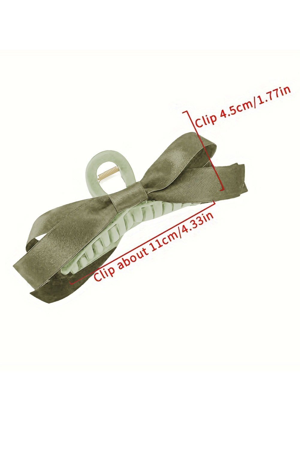 Mist Green Solid Color Ribbon Bow Decor Hair Clip