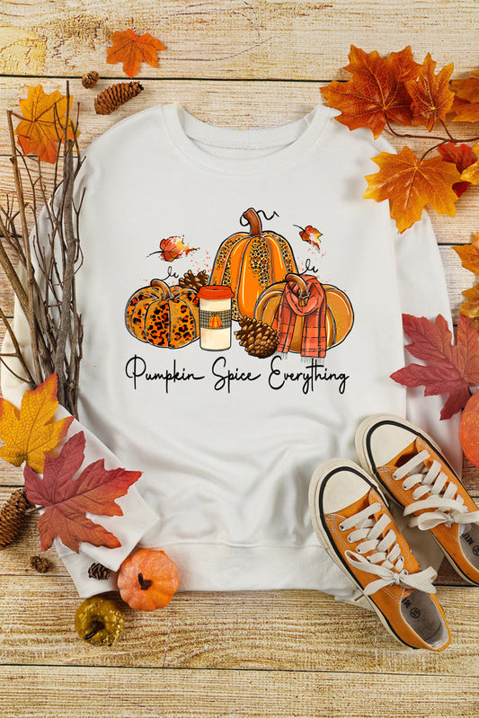 Beige Pumpkin Spice Graphic Sweatshirt