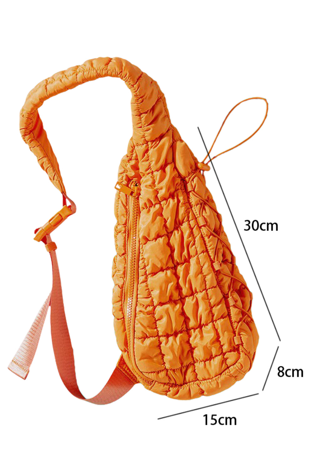 Grapefruit Orange Marshmallow Quilted Drawstring Decor Sling Bag