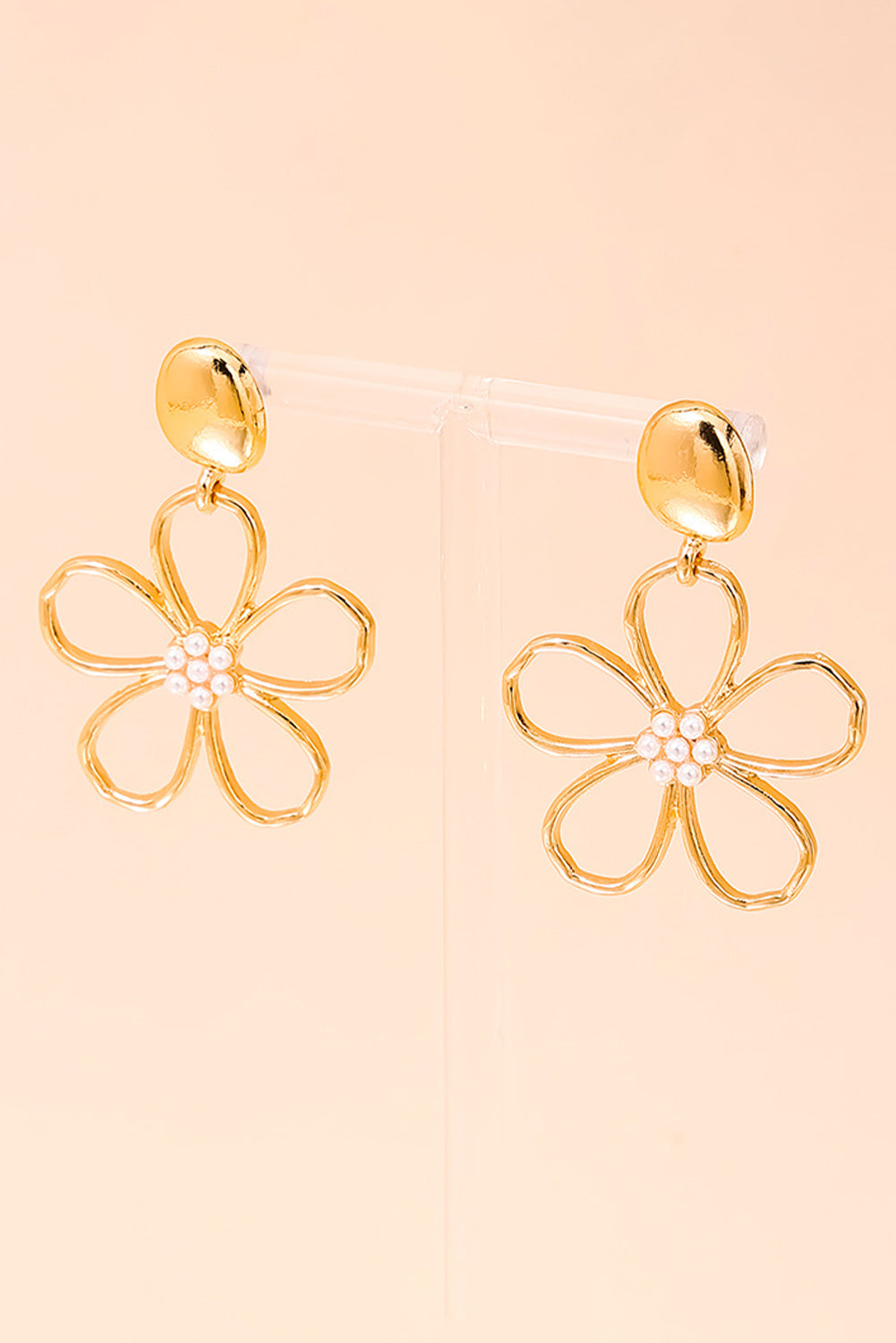 Vintage Gold Flower Stud Earrings