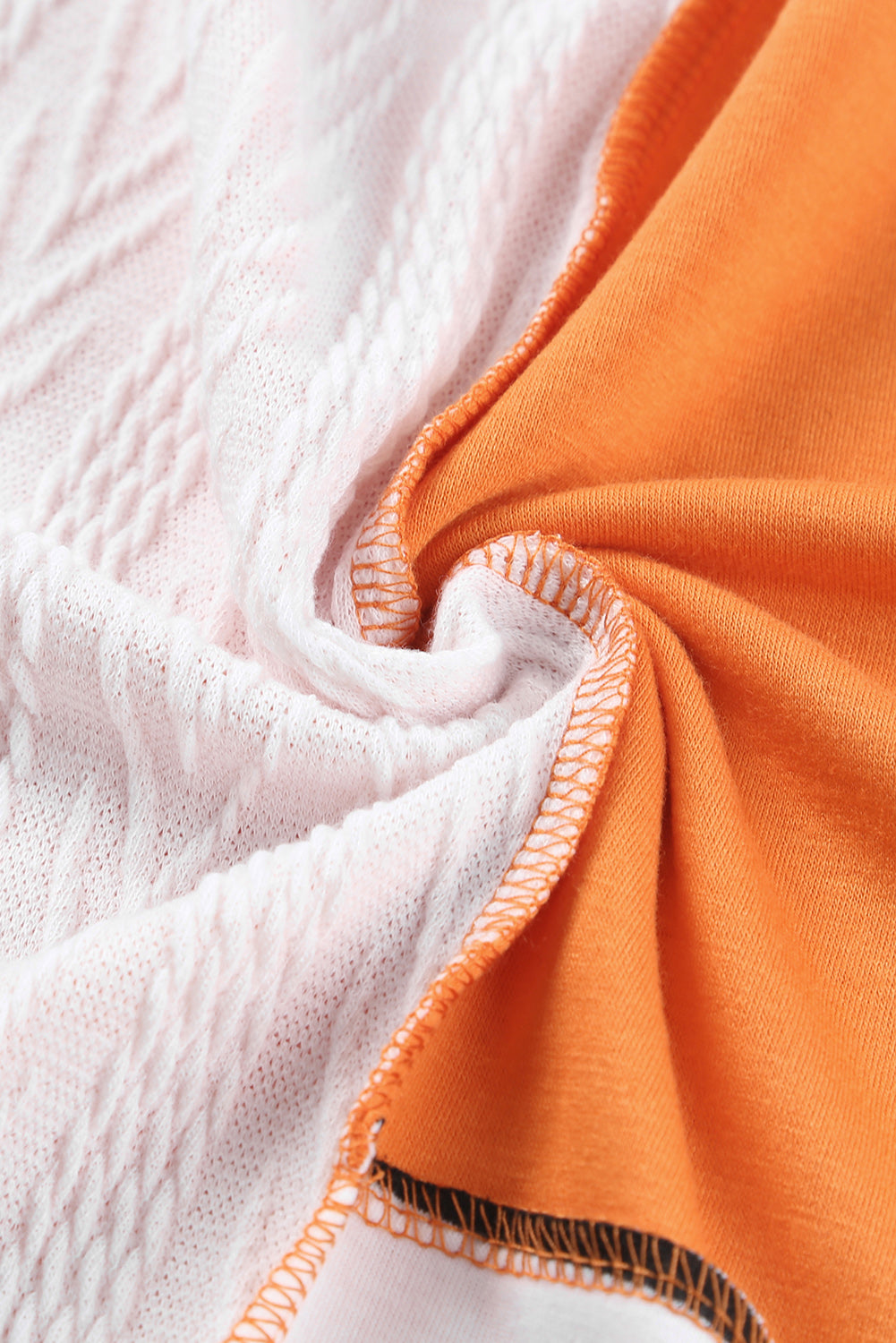 Orange Color Block Casual Long Sleeve Henley Shirt