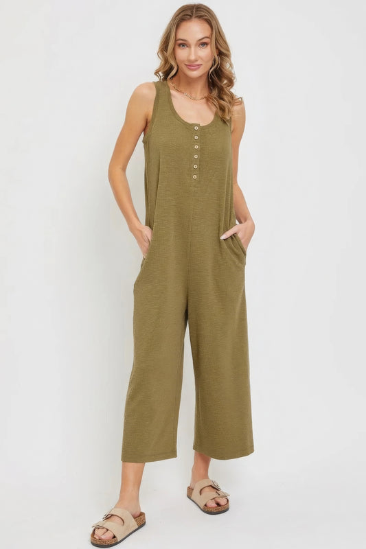 All in One Button Down Jumpsuit