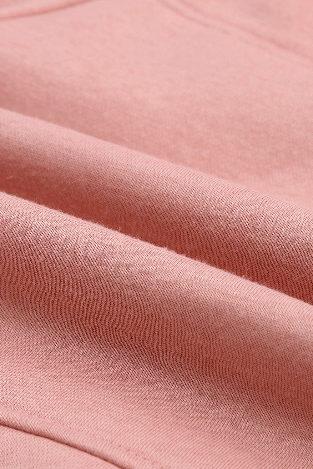 Pink Thumbhole Raglan Sleeve Half Zip Pullover Hoodie