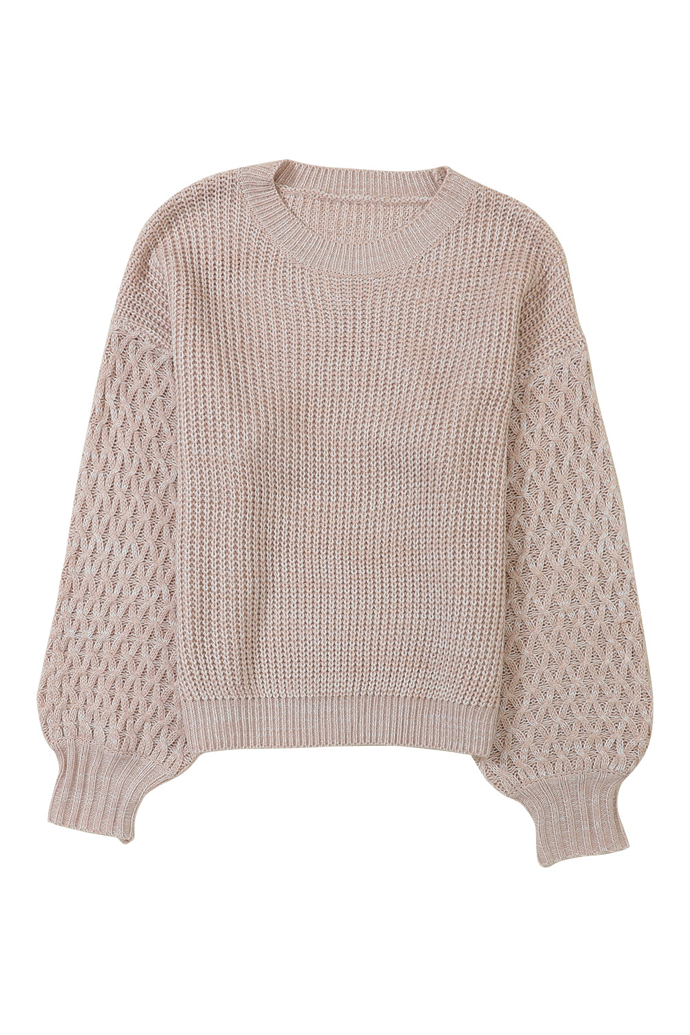 Parchment Chunky Knit Sleeve Drop Shoulder Sweater