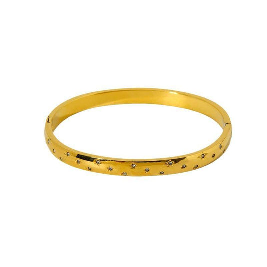 18K Gold Plated Star Shaped Bangle With Box