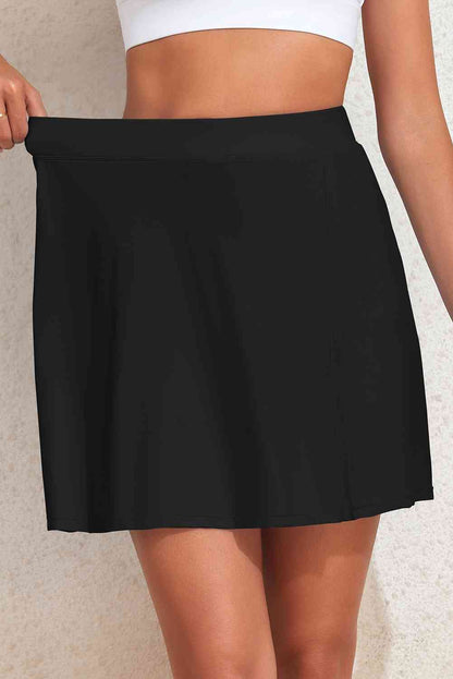 Slit Swim Skirt with Pockets