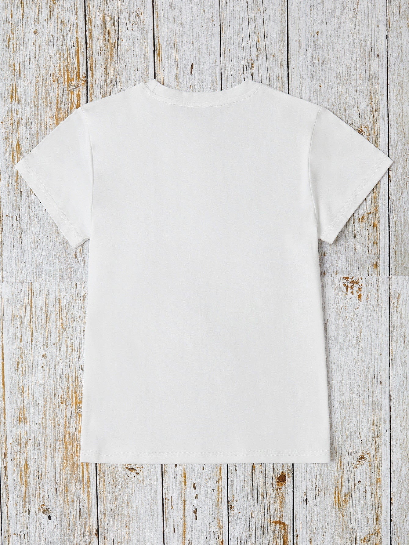 Letter Graphic Round Neck Short Sleeve T Shirt