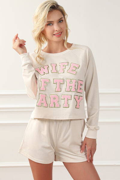 WIFE OF THE PARTY Top and Shorts Lounge Set