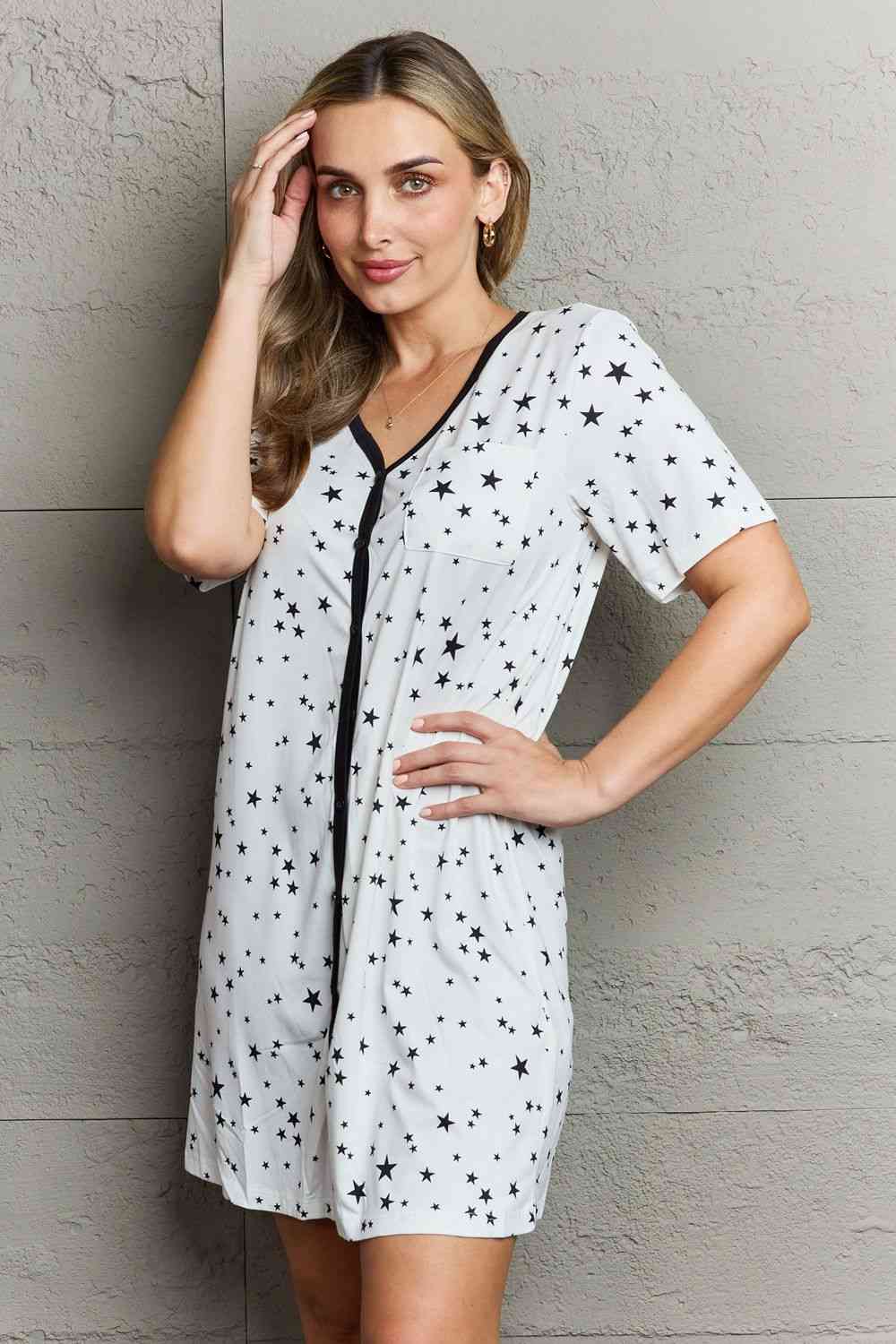 MOON NITE Quilted Quivers Button Down Sleepwear