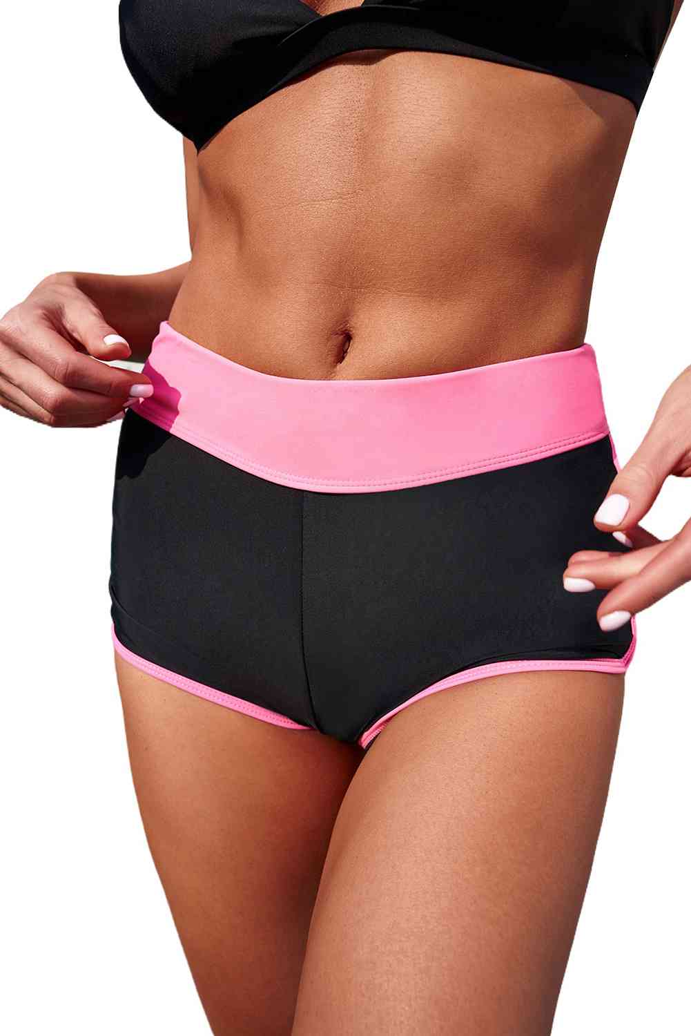 Full Size Two Tone Contrast Swim Bottoms