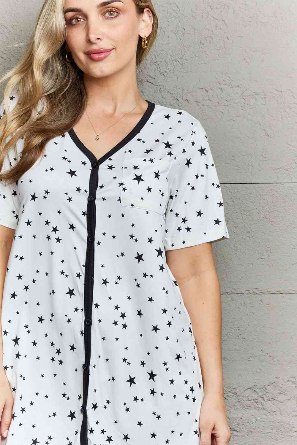 MOON NITE Quilted Quivers Button Down Sleepwear