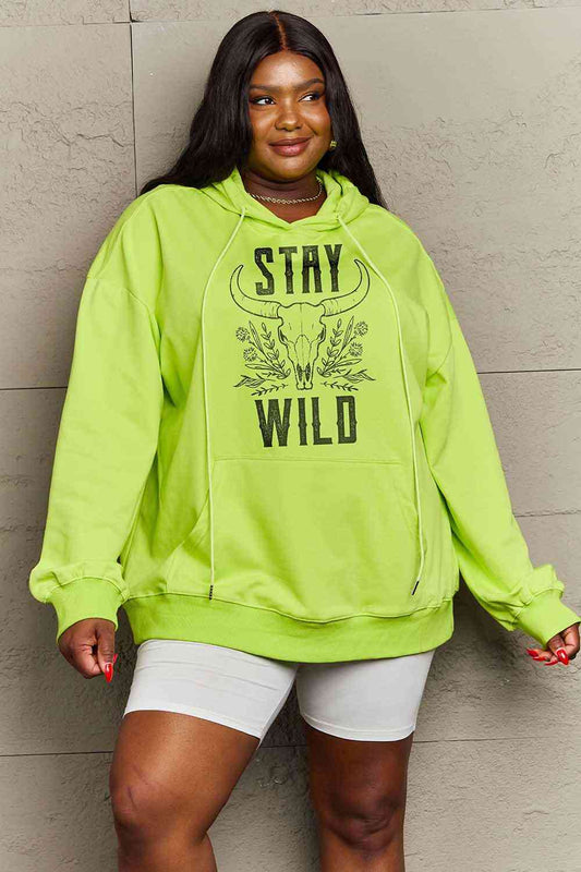 Simply Love Full Size STAY WILD Graphic Hoodie