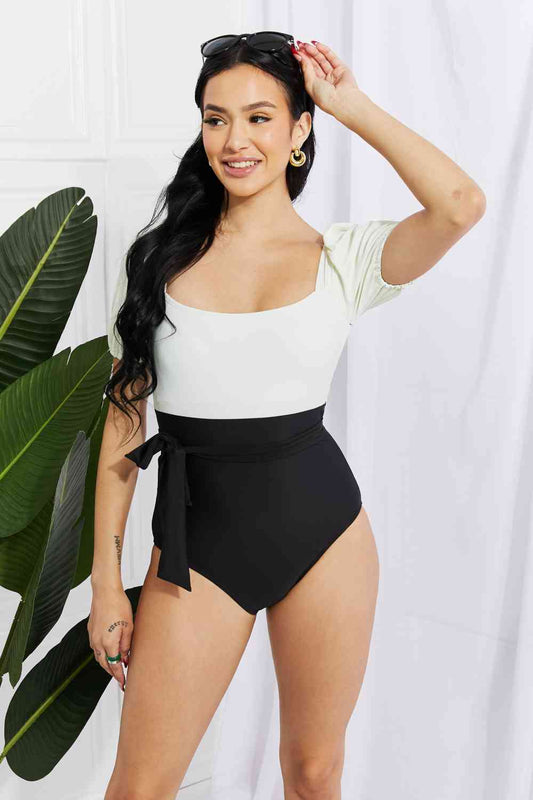 Salty Air Puff Sleeve One Piece in Cream or Black