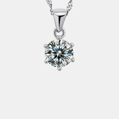 Platinum Gemstone Pendant Necklace