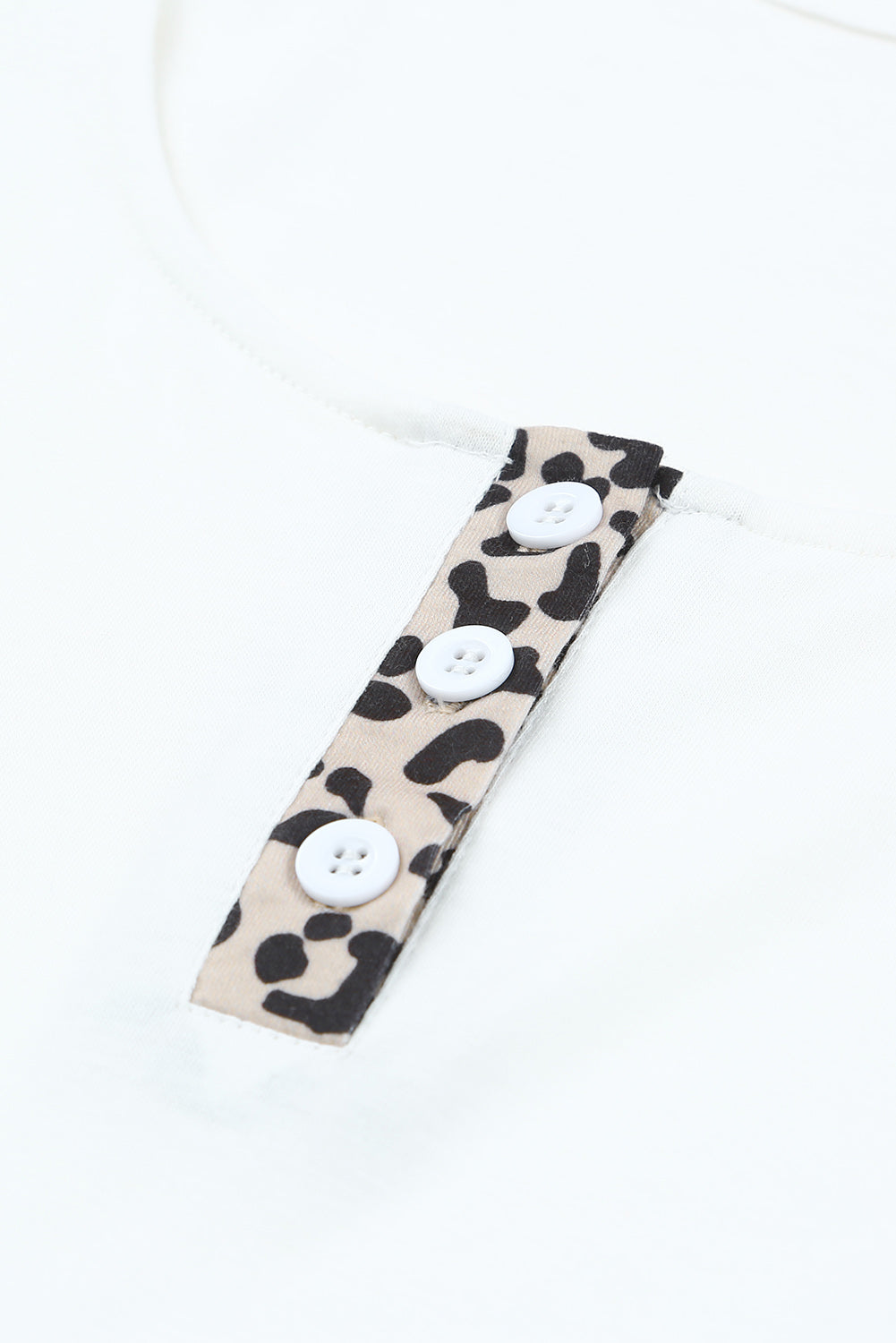 White Cheetah Print Sleeveless Button Front Tank Top
